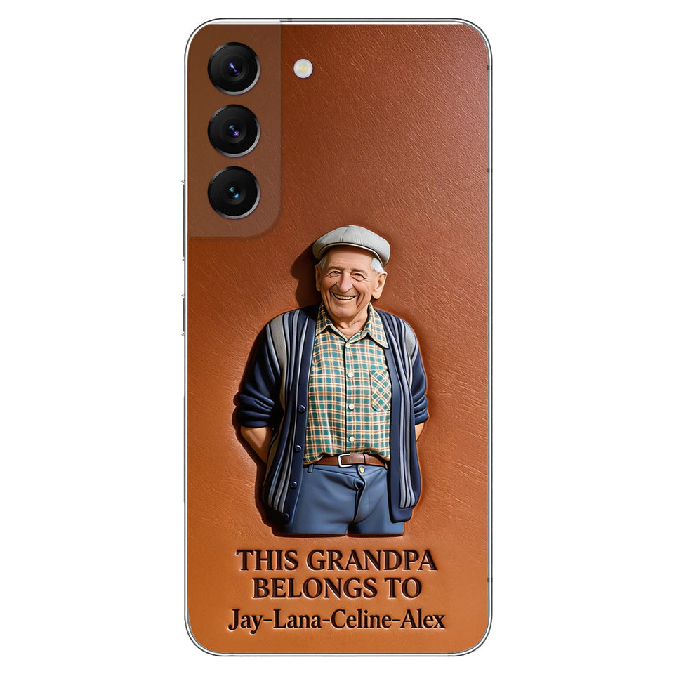 Together Always Case - Personalized Grandpa 3D Embossed Leather Phone Case