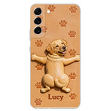 Pet Mom, Dog Lovers Gift Idea - Personalized Dog 3D Embossed Leather Phone Case