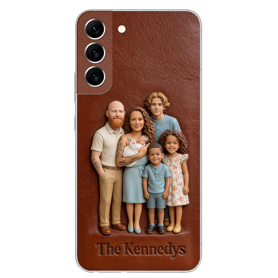 Custom Any Photo - Personalized Family Leather Phone Case