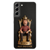 The King Dad - Personalized Father 3D Embossed Leather Phone Case