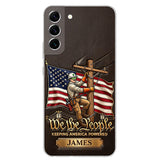 We The People - Personalized Lineman 3D Embossed Leather Phone Case