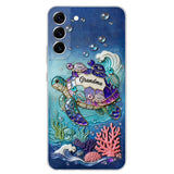 Grandma Turtle - Personalized Turtle 3D Embossed Leather Phone Case