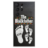 The Blackfather - Personalized Father 3D Embossed Leather Phone Case