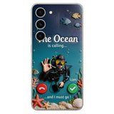 Tropical Sea Life - Personalized Scuba Diving 3D Embossed Leather Phone Case