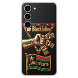The Blackfather - Personalized Father 3D Embossed Leather Phone Case