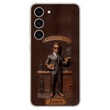 Whiskey And Cigar - Personalized Whisky 3D Embossed Leather Phone Case