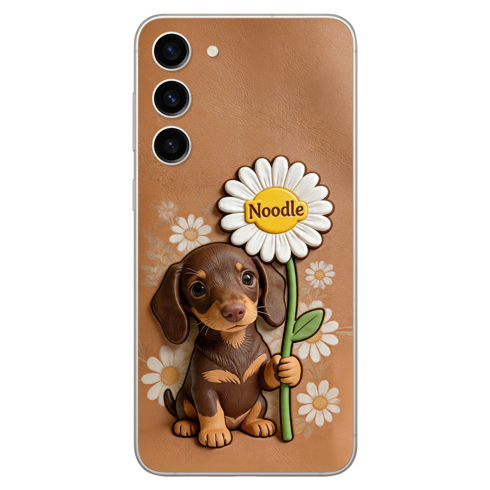 Custom Any Photo - Personalized Dog 3D Embossed Leather Phone Case