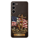 We The People - Personalized Lineman 3D Embossed Leather Phone Case