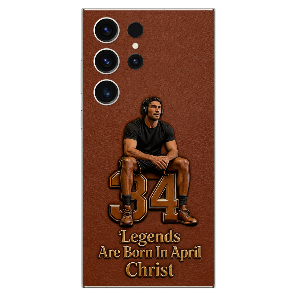 Happy Birthday Legends - Personalized Birthday 3D Embossed Leather Phone Case