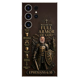 Put On The Full Amor Of God, Gift for Christians - Personalized Christian 3D Embossed Leather Phone Case