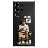 Doing Dad Shit - Personalized Father 3D Embossed Leather Phone Case