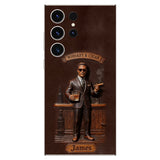 Whiskey And Cigar - Personalized Whisky 3D Embossed Leather Phone Case