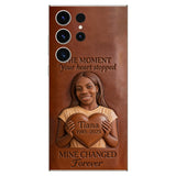 The Moment Your Heart Stopped - Personalized Memorial 3D Embossed Leather Phone Case