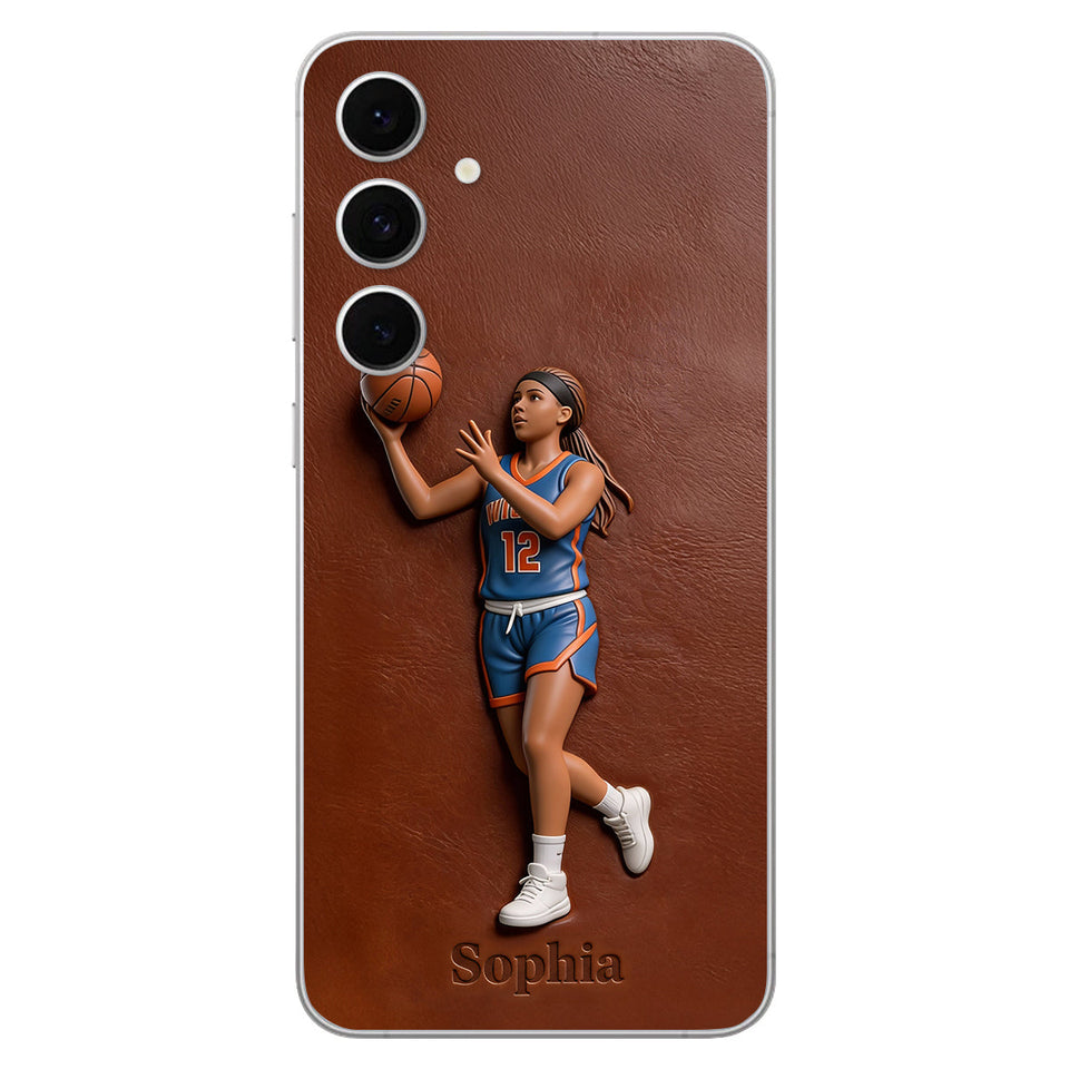 Love Basketball - Personalized Basketball Leather Phone Case