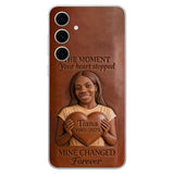 The Moment Your Heart Stopped - Personalized Memorial 3D Embossed Leather Phone Case