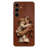 Custom Any Photo Gift For Mom, Grandma - Personalized Mother Leather Phone Case