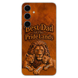 Papa Lion - Personalized Father 3D Embossed Leather Phone Case