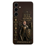 Put On The Full Amor Of God, Gift for Christians - Personalized Christian 3D Embossed Leather Phone Case