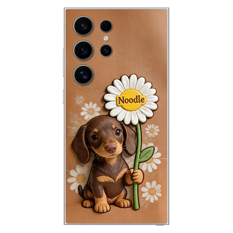 Custom Any Photo - Personalized Dog 3D Embossed Leather Phone Case