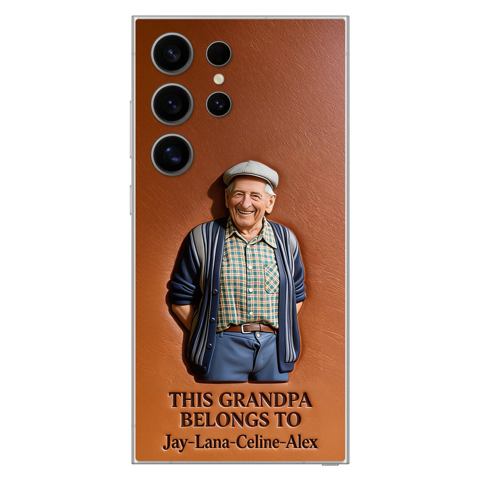 Together Always Case - Personalized Grandpa 3D Embossed Leather Phone Case