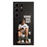 Doing Dad Shit - Personalized Father 3D Embossed Leather Phone Case
