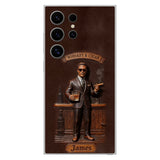 Whiskey And Cigar - Personalized Whisky 3D Embossed Leather Phone Case