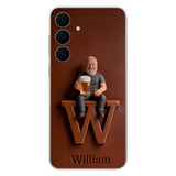 Custom Any Photo - Personalized Beer 3D Embossed Leather Phone Case