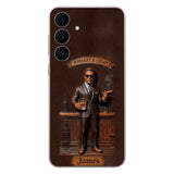 Whiskey And Cigar - Personalized Whisky 3D Embossed Leather Phone Case