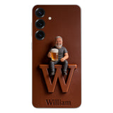 Custom Any Photo - Personalized Beer 3D Embossed Leather Phone Case