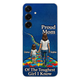 Proud Dad Of The Toughest Boy I Know - Personalized Autism Awareness 3D Embossed Leather Phone Case