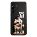 Doing Dad Shit - Personalized Father 3D Embossed Leather Phone Case