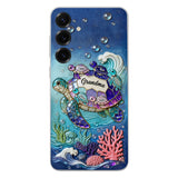 Grandma Turtle - Personalized Turtle 3D Embossed Leather Phone Case
