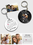 Custom Photo Calendar Vinyl Vinyl Record Calendar Keychain For Family, Friends, Couple - gift for anyone - Personalized Keychain