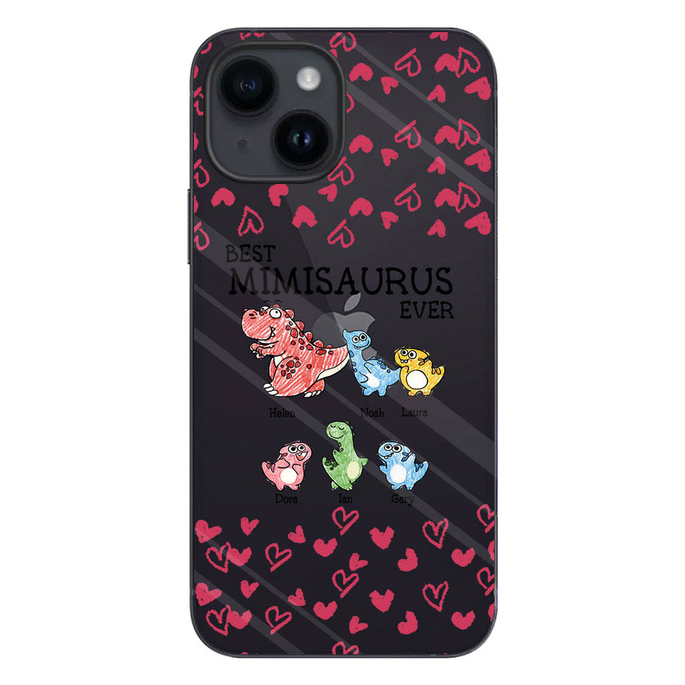 Best Mimisaurus Ever - Gift for grandma, grandpa, dad, mom, aunt, uncle - Personalized Clear Phone Case
