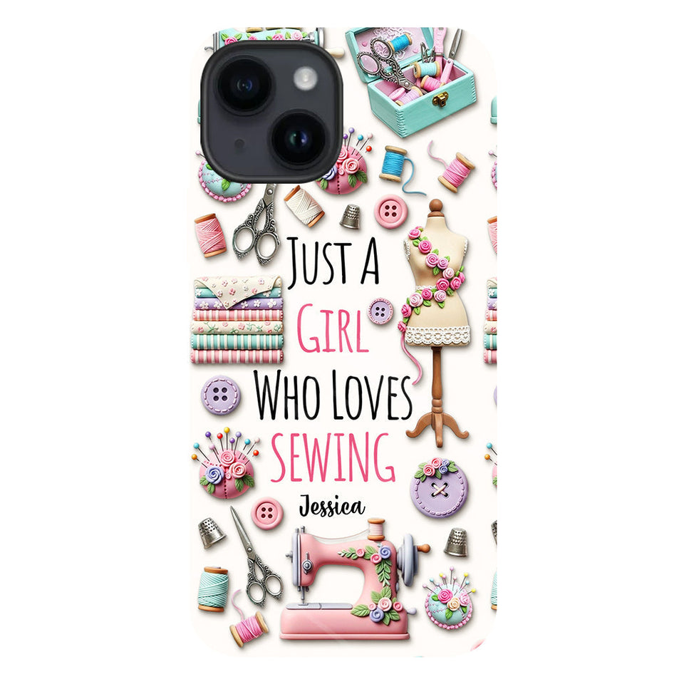 Just A Girl Who Loves Sewing - Personalized Sewing Full Print Phone Case