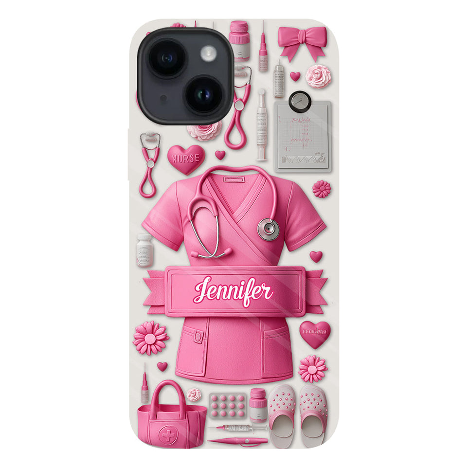 Nursing Is A Work Of Heart - Personalized Nurse Full Print Phone Case