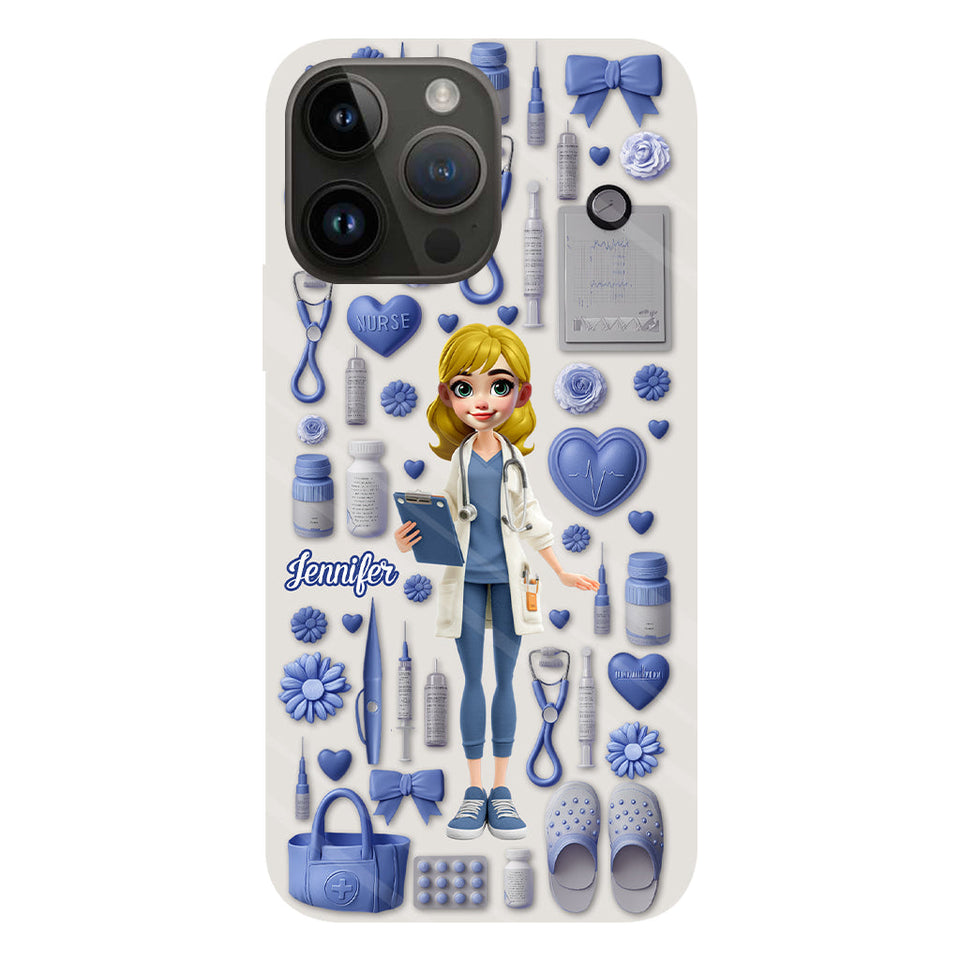 Nursing Is A Work Of Heart - Personalized Nurse Full Print Phone Case