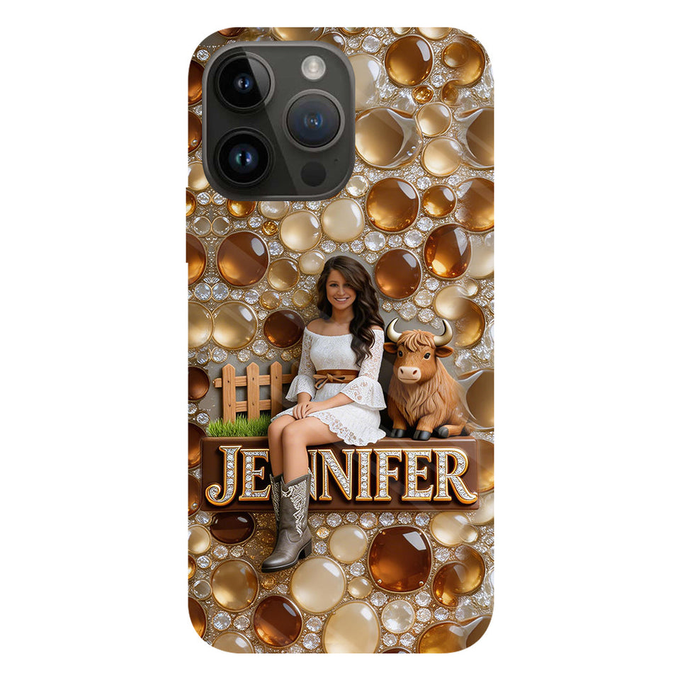 Just A Girl Who Loves Highland Cows - Personalized Highland Cow Full Print Phone Case