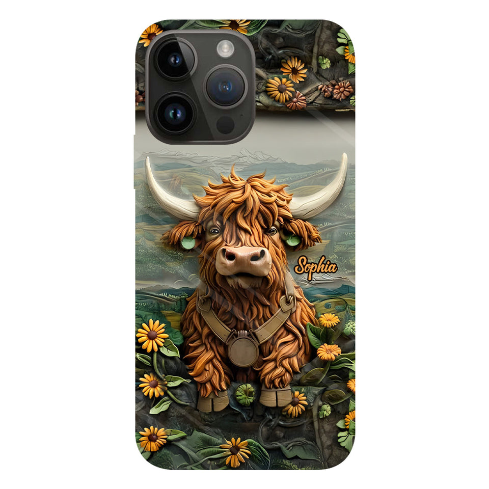 Cute Highland Cow - Personalized Highland Cow Full Print Phone Case
