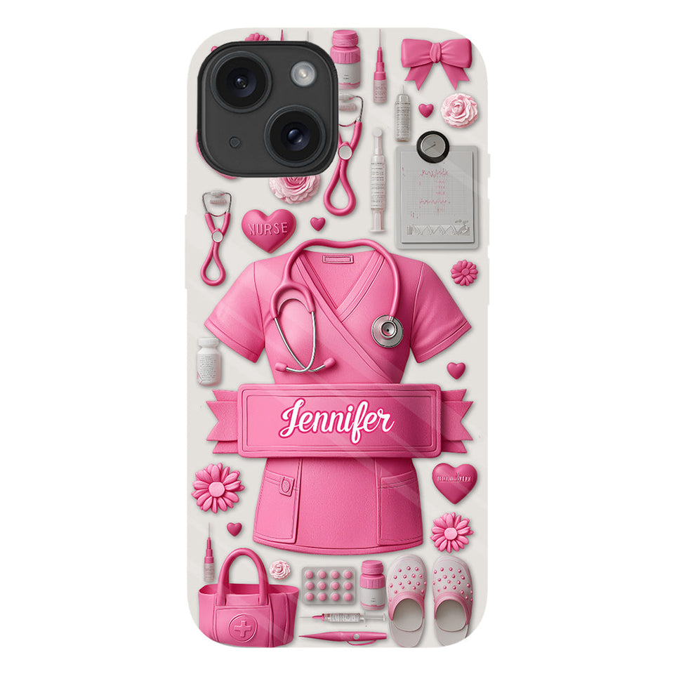 Nursing Is A Work Of Heart - Personalized Nurse Full Print Phone Case