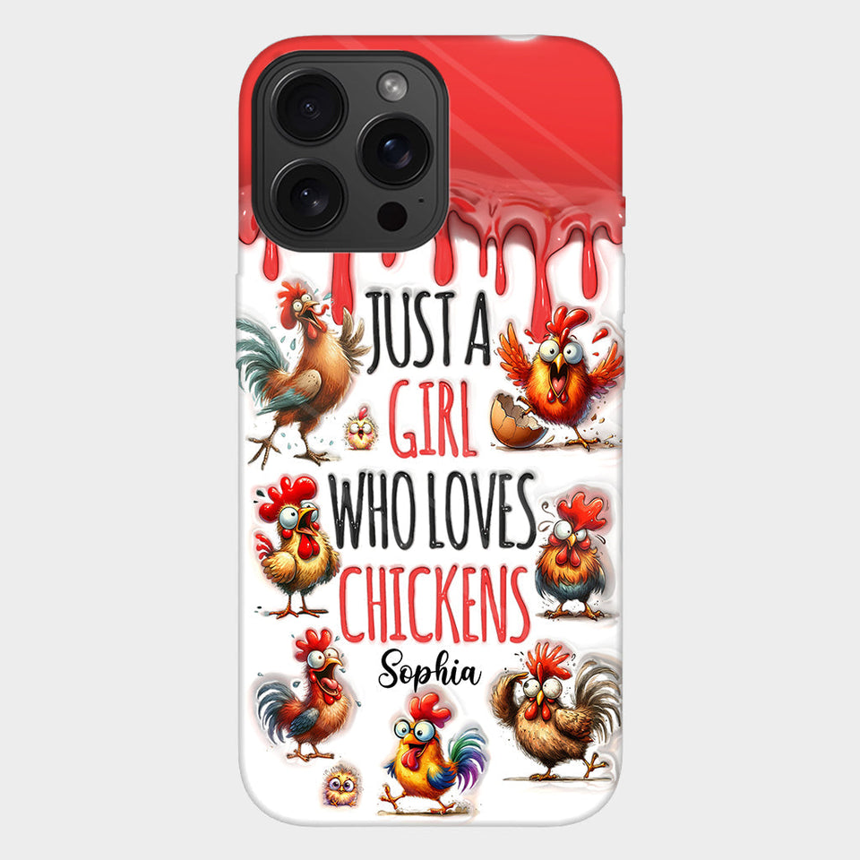 Just A Girl Who Loves Chicken - Personalized Chicken Full Print Phone Case