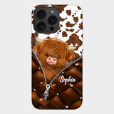 Cute Highland Cow - Personalized Highland Cow Full Print Phone Case