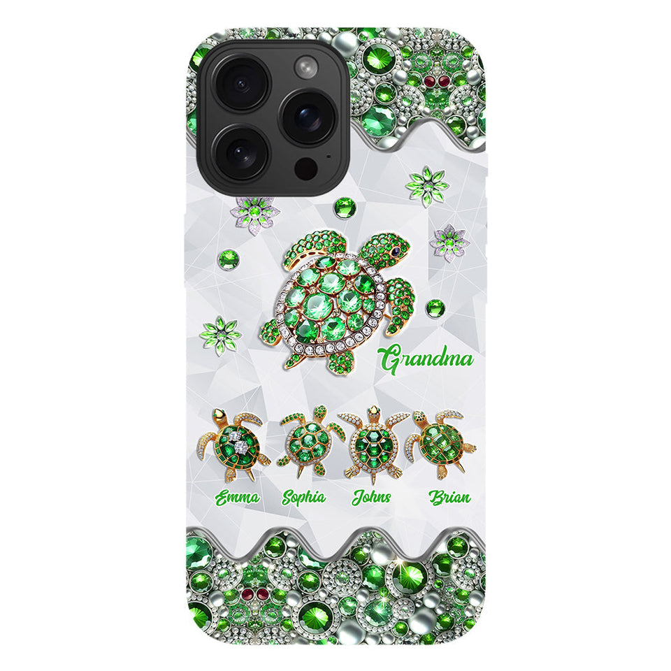 Grandma Of Little Turtles - Personalized Grandma Full Print Phone Case