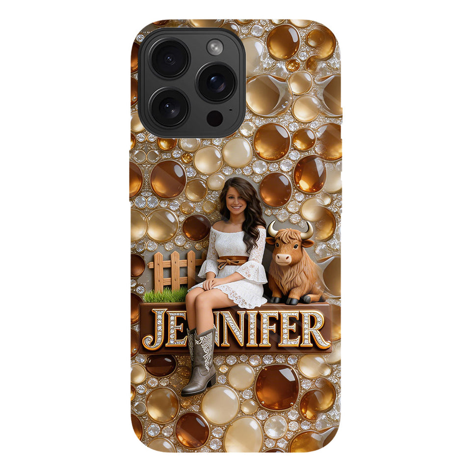 Just A Girl Who Loves Highland Cows - Personalized Highland Cow Full Print Phone Case