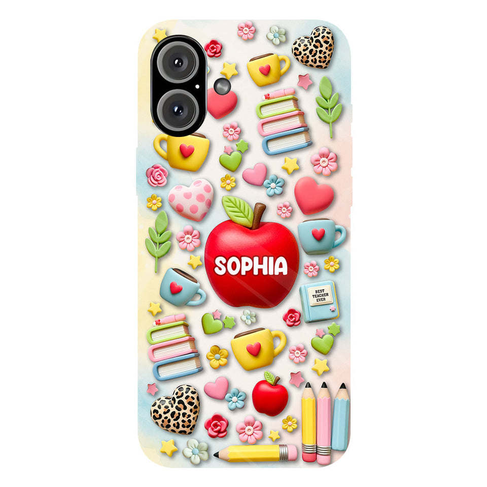 Best Teacher Ever - Personalized Teacher Full Print Phone Case & Phone Grip