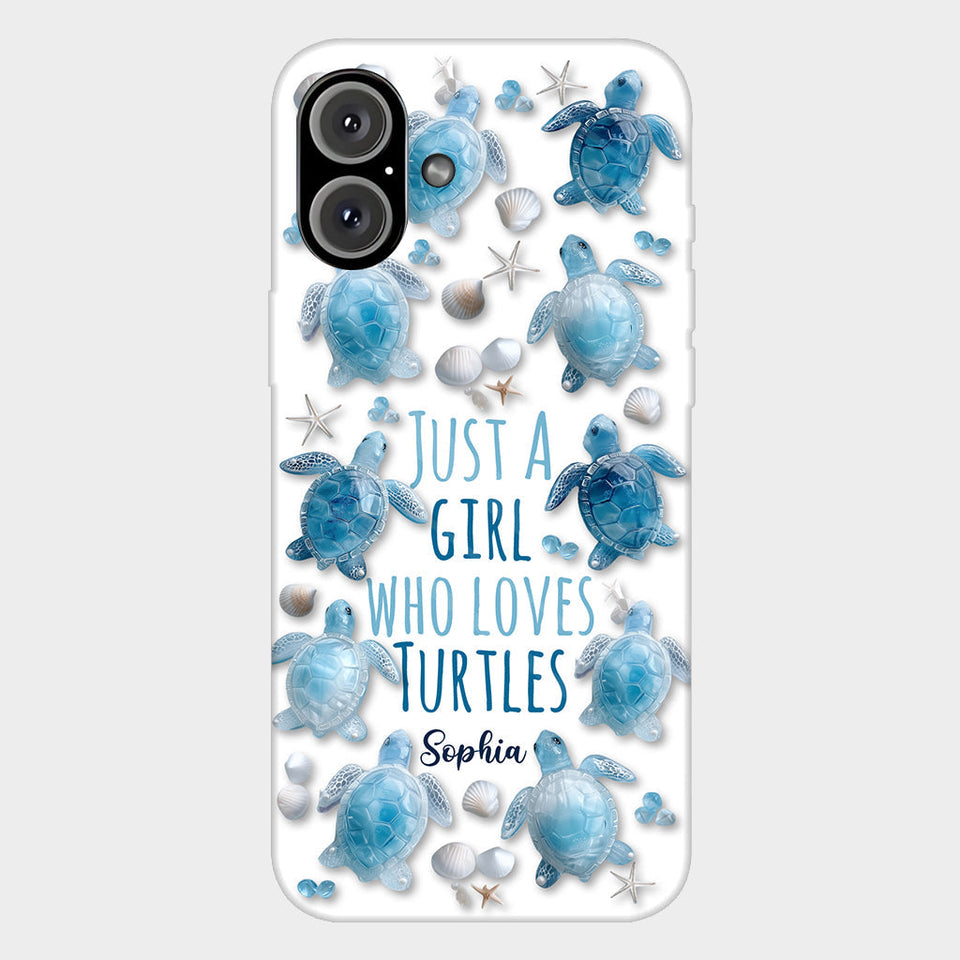 Just A Girl Who Loves Turtles - Personalized Turtle Full Print Phone Case