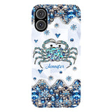 Elegant Blue Crab - Personalized Sea Lover Full Print Phone Case
