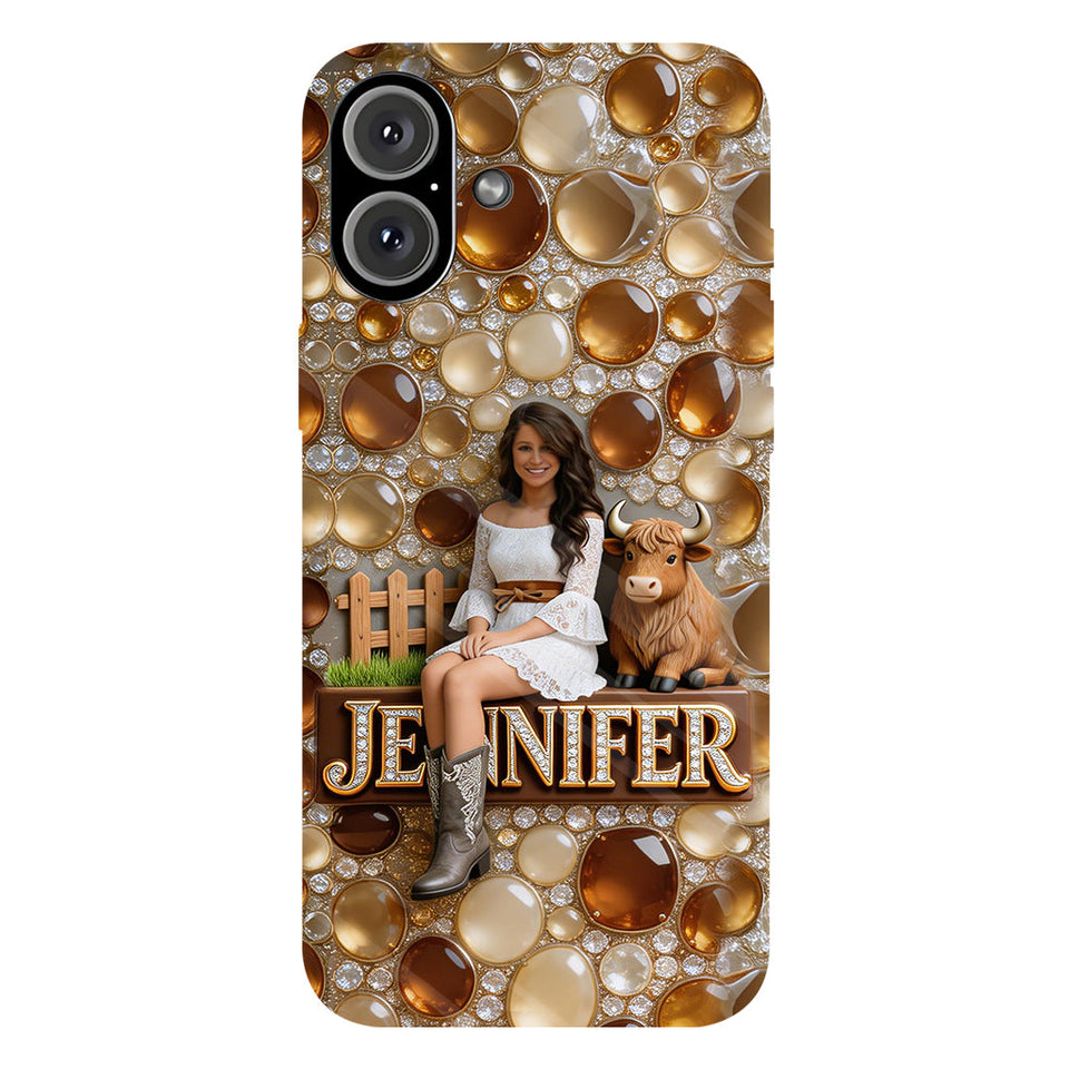 Just A Girl Who Loves Highland Cows - Personalized Highland Cow Full Print Phone Case