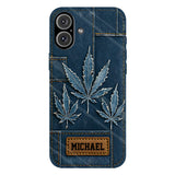 Distressed Denim Marijuanas - Personalized Weed Full Print Phone Case