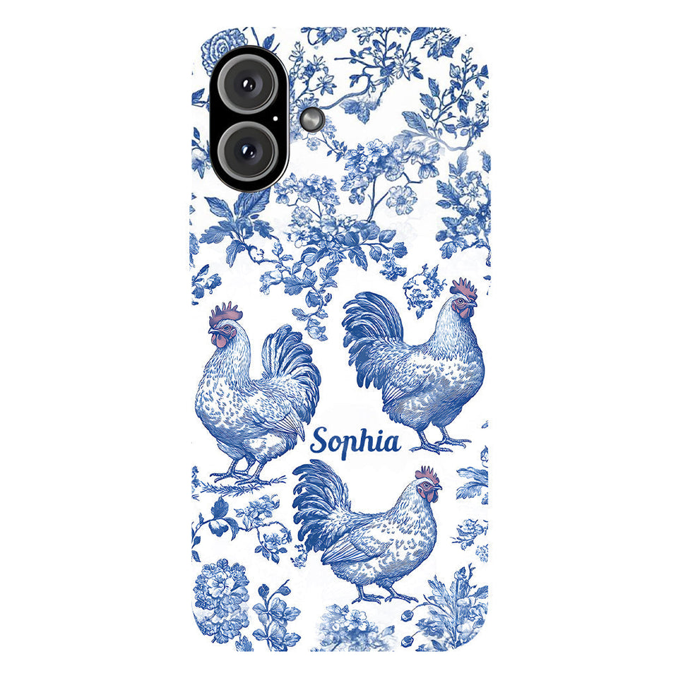 Chicken Toile de Jouy - Personalized Chicken Full Print Phone Case
